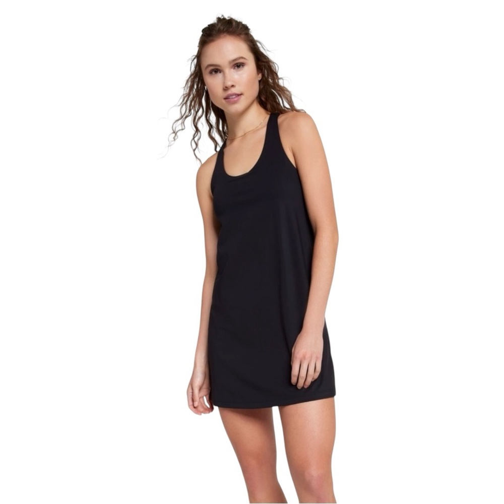 CALIA Energize Exercise Dress Black Built In Shorts & Bra Tennis Golf Medium